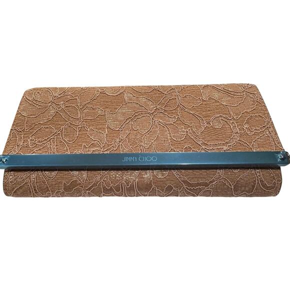 Jimmy Choo Milla Lace Clutch – Powder Pink w/ Chain Strap - Picture 5 of 9